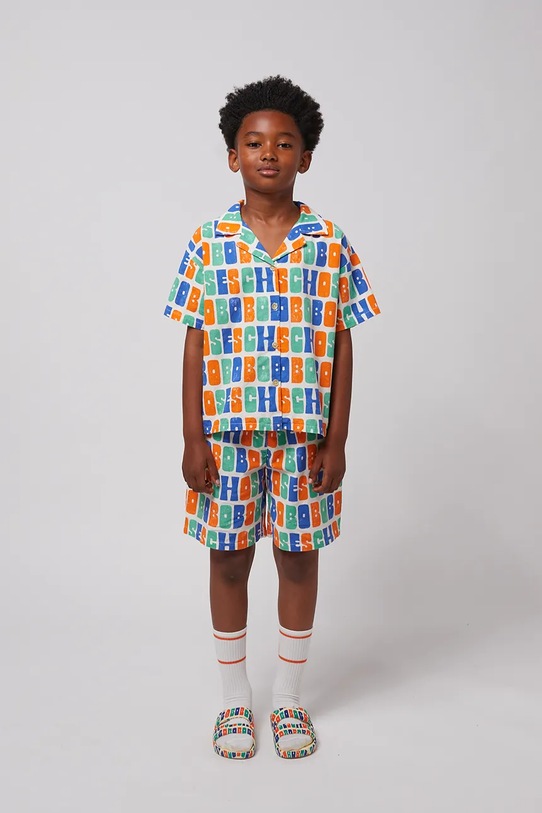 Bobo Choses pantaloni scurți din bumbac pentru copii cu modele portocaliu 125AC133