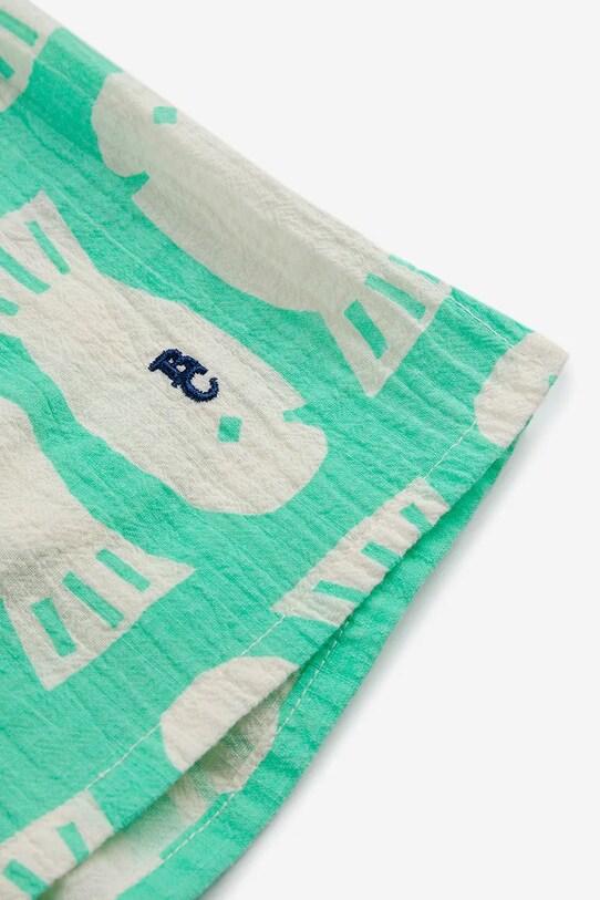 Băieți Bobo Choses pantaloni scurți din bumbac pentru copii Lucky Fish 125AC064 turcoaz