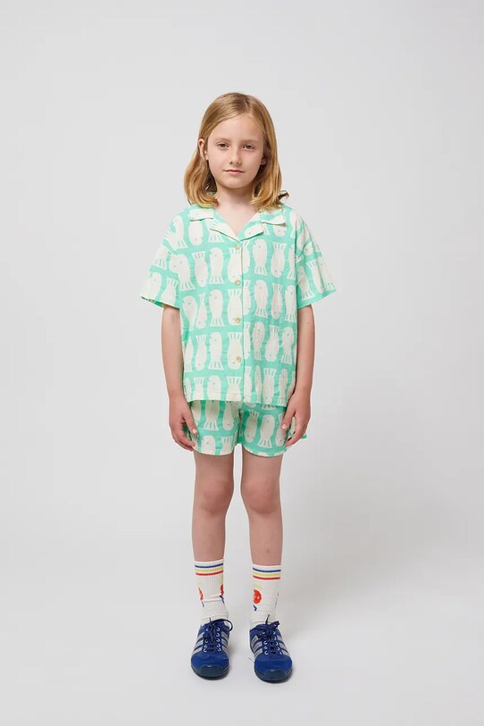 Bobo Choses pantaloni scurți din bumbac pentru copii Lucky Fish 125AC064 turcoaz