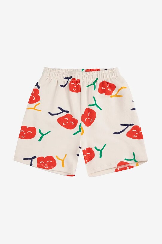 Bobo Choses pantaloni scurți din bumbac pentru copii Smiling 125AC056 alb SS25