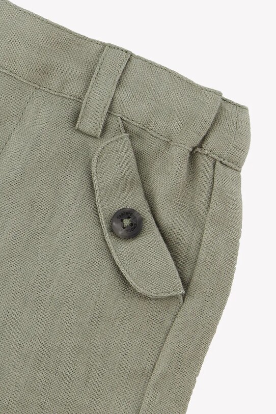 Tartine et Chocolat pantaloncini in lino per neonati verde CA26061.80.94