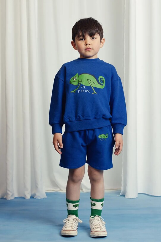 Дитячі бавовняні шорти Mini Rodini Lizard casual блакитний 2523015460