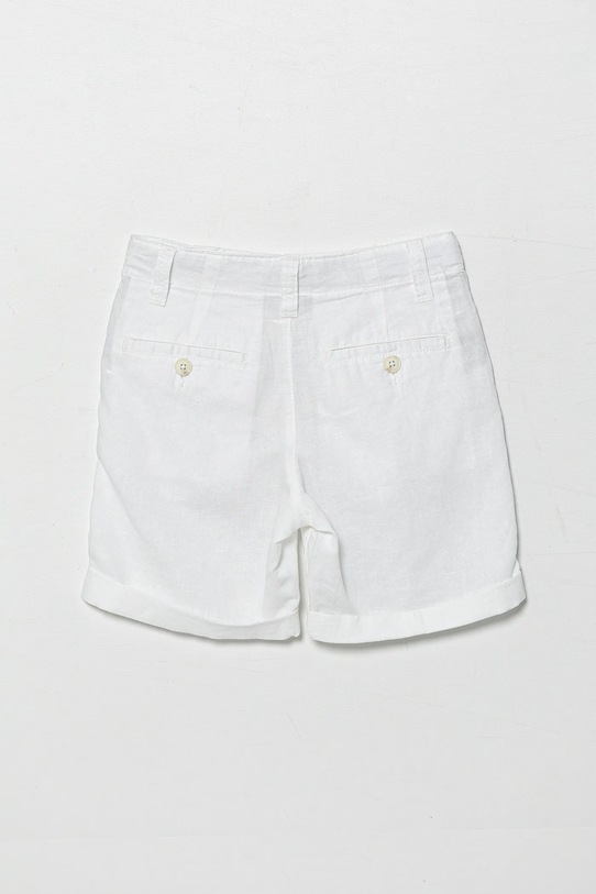 Dječje lanene kratke hlače United Colors of Benetton 43WBC901E.G.Seasonal bijela SS25