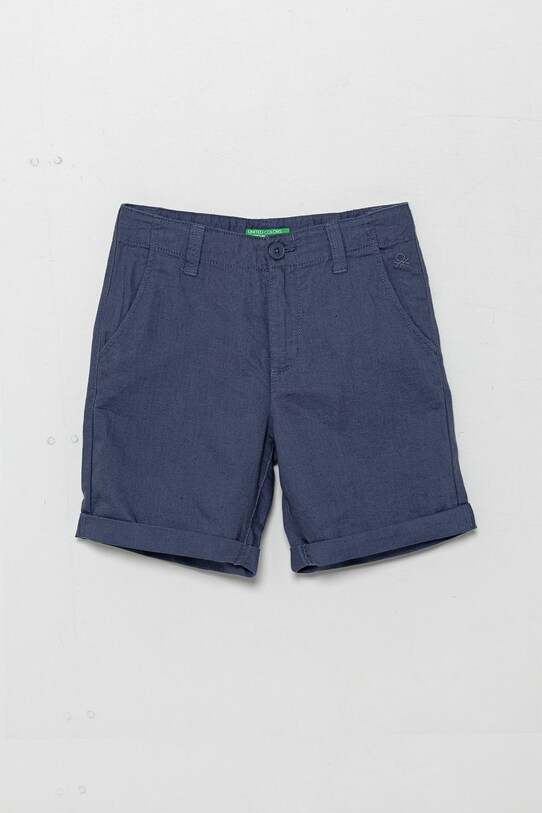 United Colors of Benetton pantaloni scurți de in pentru copii casual bleumarin 43WBC901E.G.Seasonal