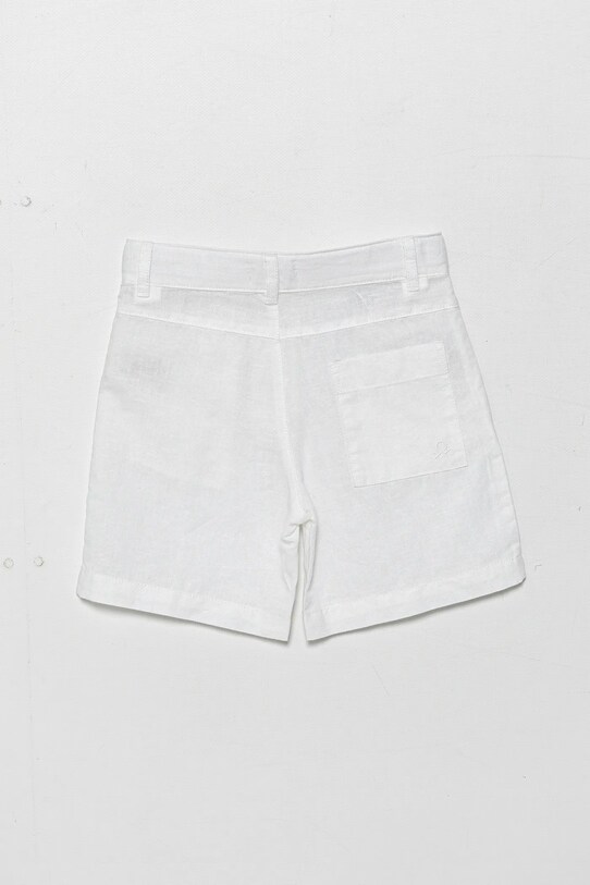 United Colors of Benetton pantaloni scurți de in pentru copii 43WBG901G.P.Seasonal alb SS25