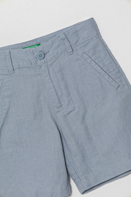 Băieți United Colors of Benetton pantaloni scurți de in pentru copii 43WBG901G.P.Seasonal albastru