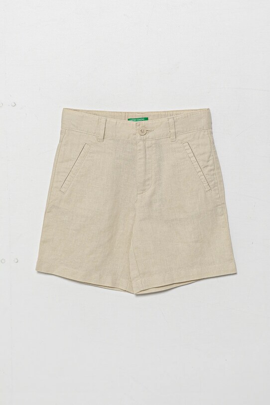 Παιδικό λινό σορτς United Colors of Benetton casual μπεζ 43WBG901G.P.Seasonal