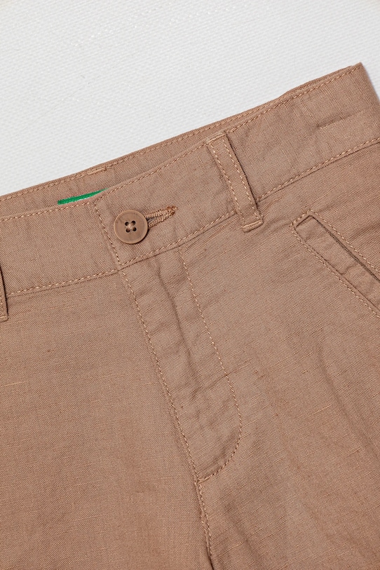 Мальчик Детские льняные шорты United Colors of Benetton 43WBG901G.P.Seasonal коричневый