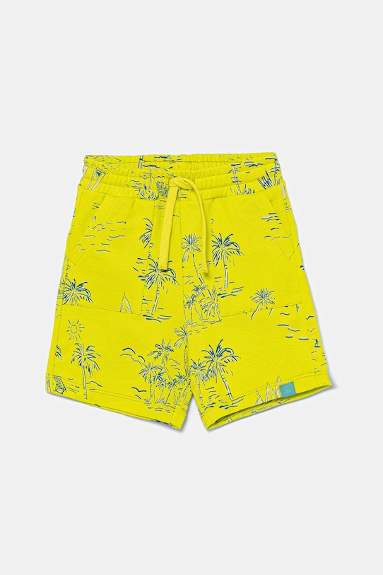 Dětské bavlněné šortky United Colors of Benetton pletenina zelená 32IEG901Y.P.Seasonal