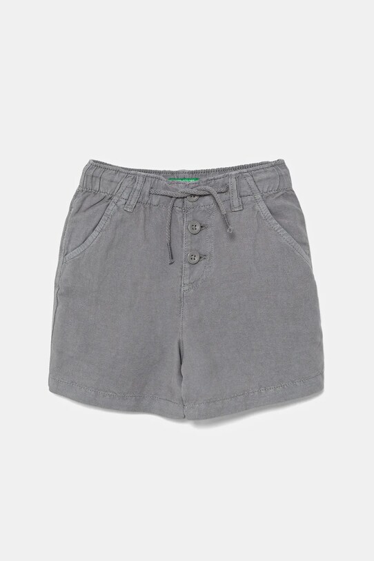 Dětské šortky s příměsí lnu United Colors of Benetton látka šedá 41DAG902X.P.Seasonal