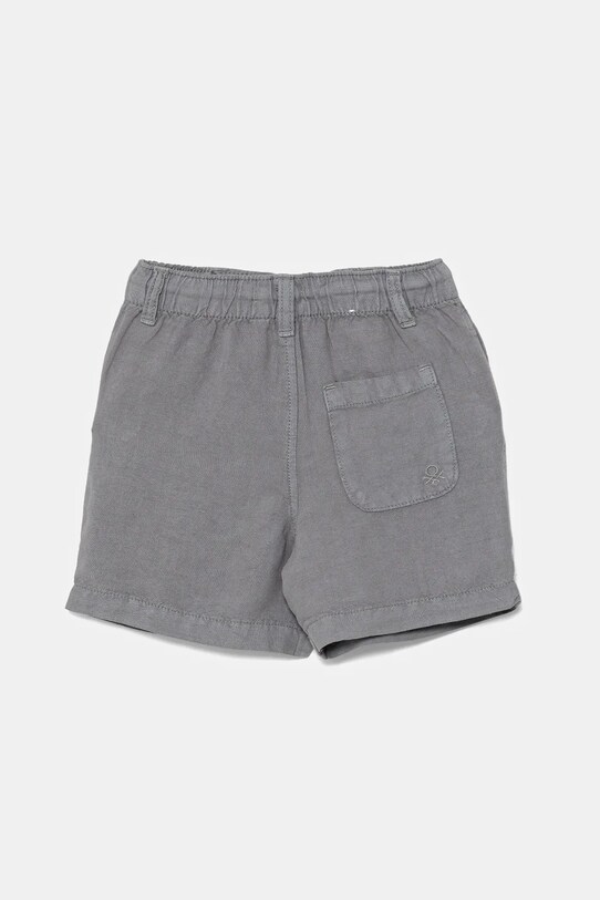 United Colors of Benetton pantaloni scurți din amestec de in pentru copii 41DAG902X.P.Seasonal gri SS25