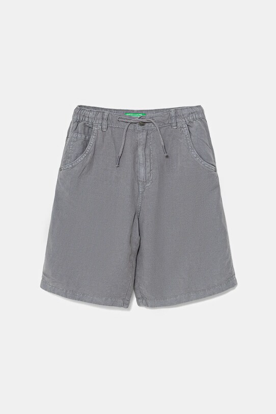 United Colors of Benetton pantaloni scurți din amestec de in pentru copii casual gri 41DAC9043.G.Seasonal