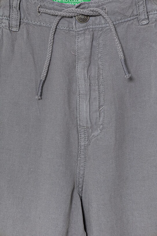 Băieți United Colors of Benetton pantaloni scurți din amestec de in pentru copii 41DAC9043.G.Seasonal gri