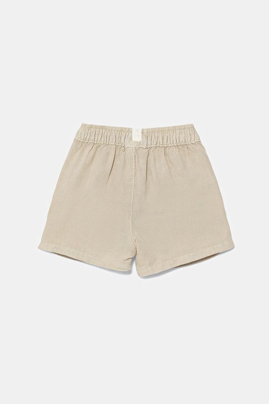 United Colors of Benetton pantaloni scurți din amestec de in pentru bebeluși 41DAA9012.W.Seasonal bej SS25