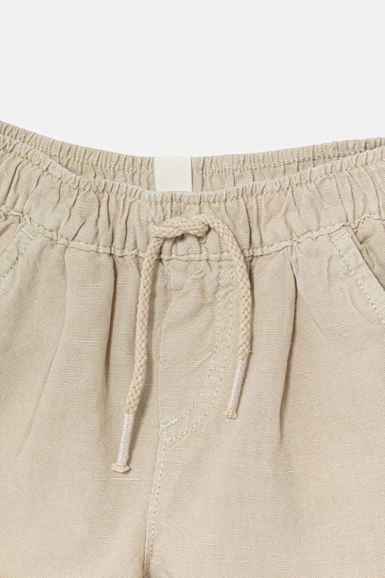 Băieți United Colors of Benetton pantaloni scurți din amestec de in pentru bebeluși 41DAA9012.W.Seasonal bej