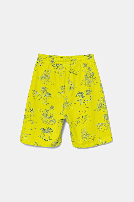 Детские хлопковые шорты United Colors of Benetton 32IEC903E.G.Seasonal зелёный SS25