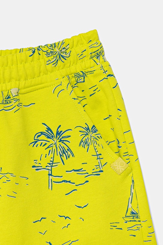 Băieți United Colors of Benetton pantaloni scurți din bumbac pentru copii 32IEC903E.G.Seasonal verde