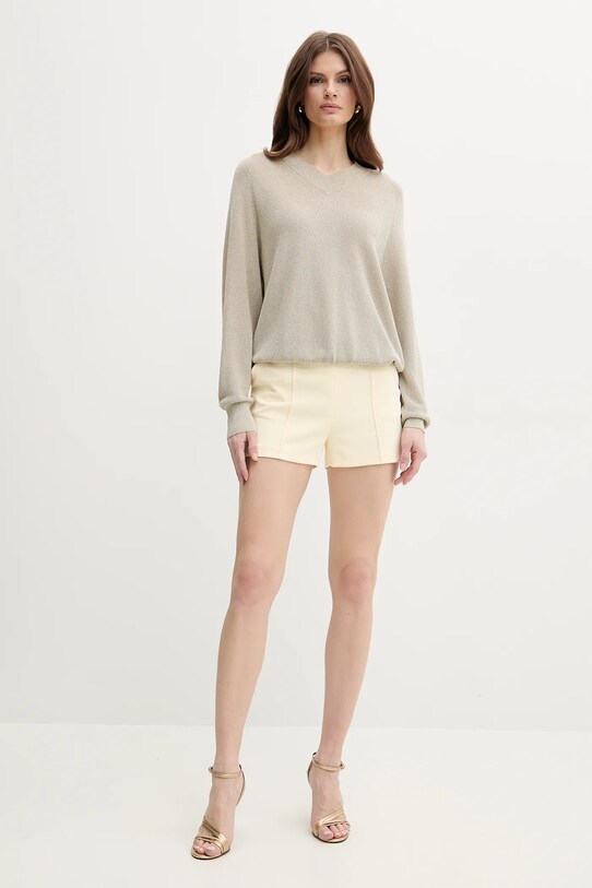 Elisabetta Franchi pantaloni scurți SH00851E2 galben SS25