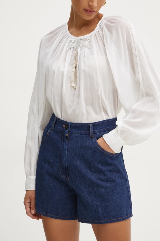 Forte Forte pantaloni scurți jeans bumbac bleumarin 13548.my.pants