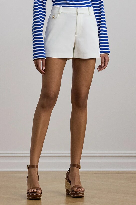 Lauren Ralph Lauren pantaloni scurti din bumbac 200962664 alb SS25