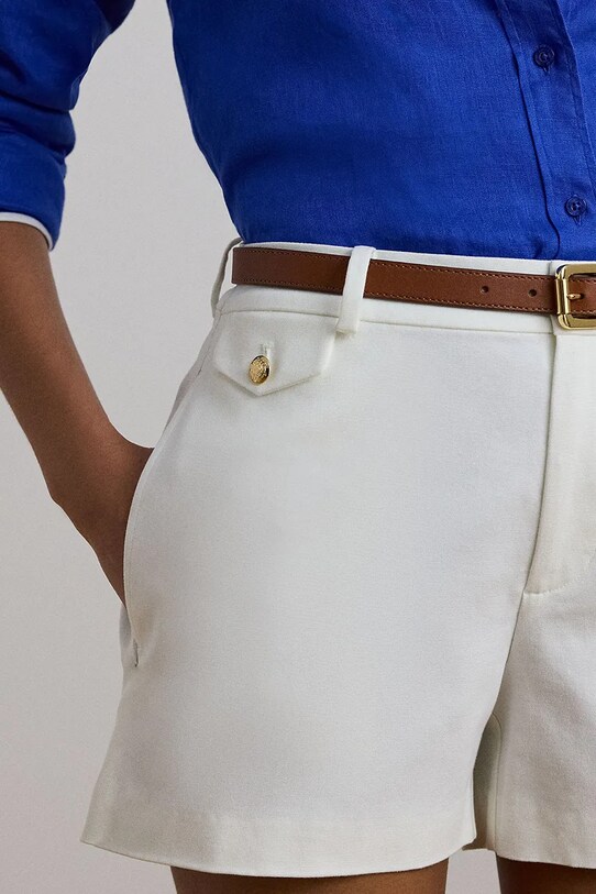 Lauren Ralph Lauren pantaloni scurti din bumbac alb 200962664