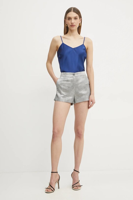 Λινό σορτς Pinko 104807.A2BP γκρί SS25