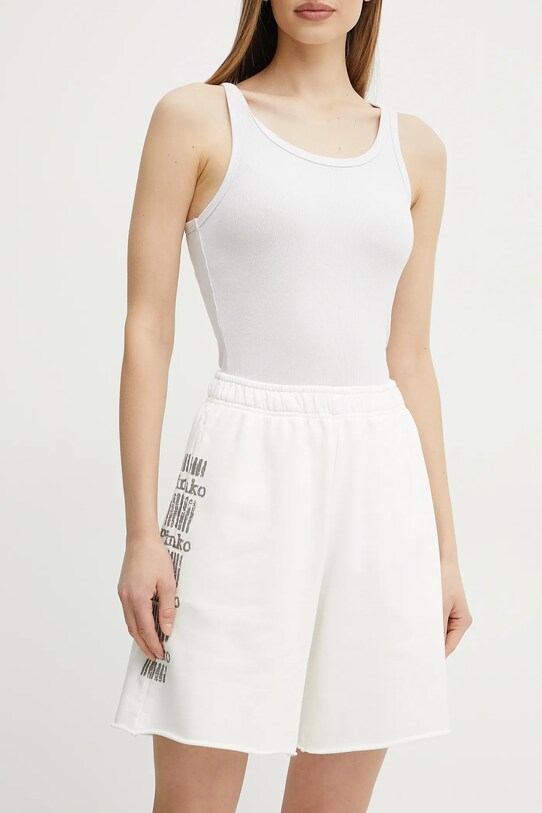 Pinko pantaloncini in cotone alta bianco 104619.A2CV