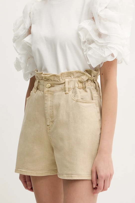 Twinset pantaloni scurti jeans panza bej 251LB2LBB
