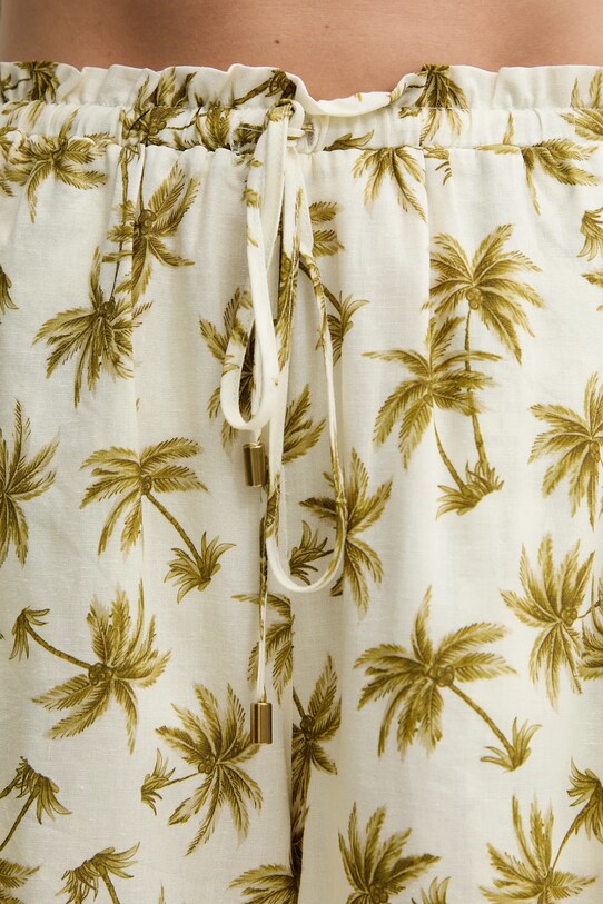 Twinset szorty z domieszką lnu beżowy 251LB2VCC