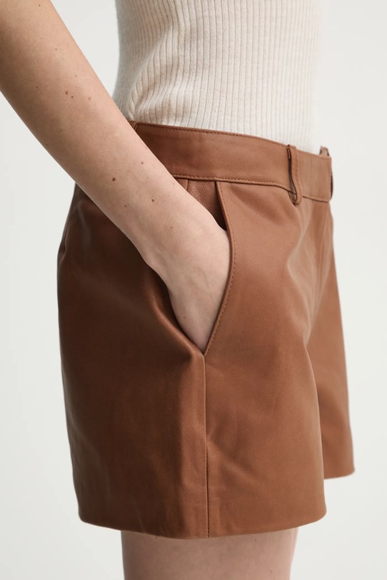 Kožené šortky Herskind Holly hnědá 5469175
