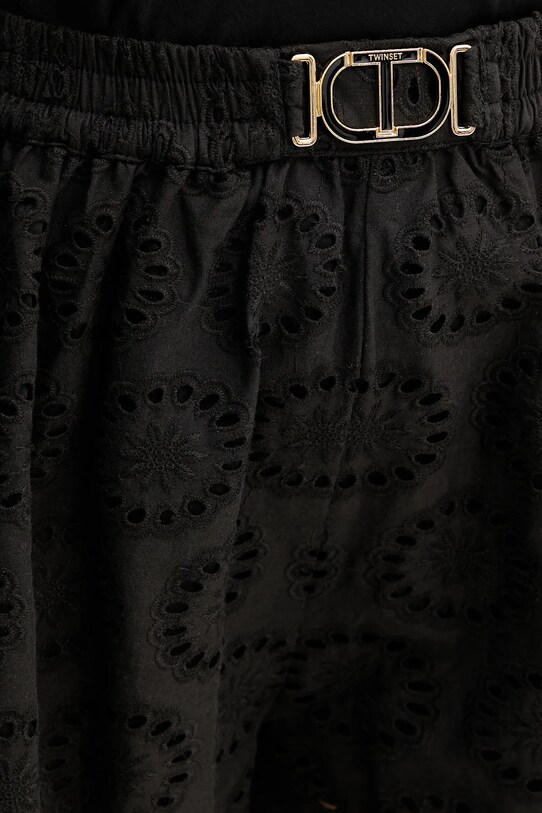 Twinset pantaloni scurți din bumbac negru 251TT2363