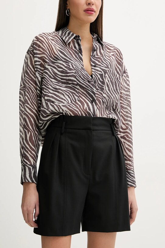 IRO shorts con aggiunta di lana alta nero WP30CARRINA