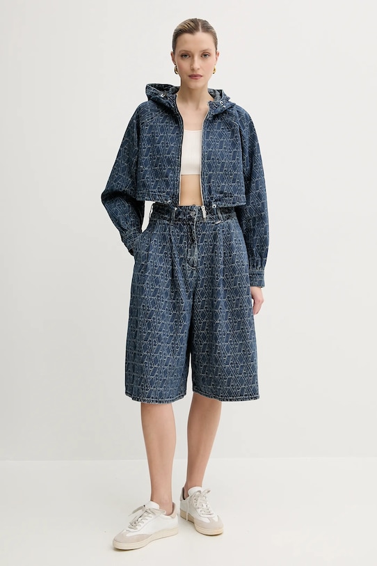 Rifľové krátke nohavice Armani Exchange XW001172.AF12844 tmavomodrá SS25