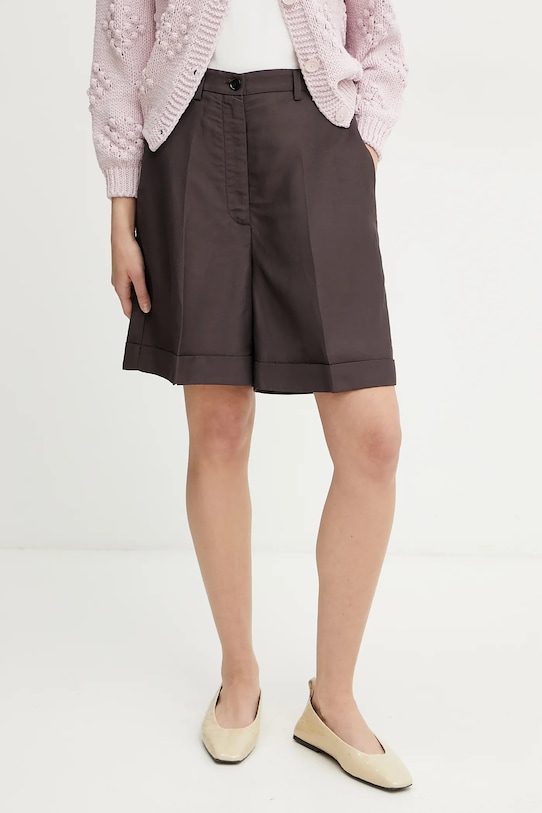 Шорты с примесью льна Liviana Conti с добавлением льна коричневый L5SM19