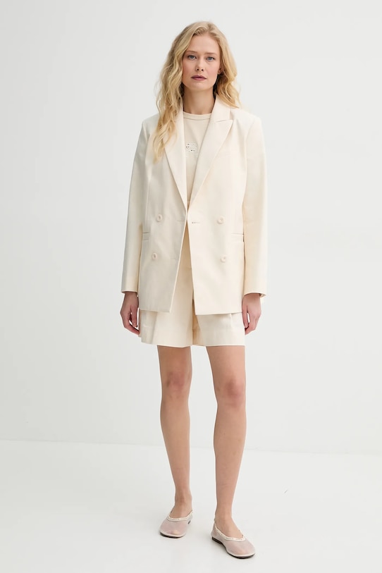 A.P.C. pamut rövidnadrág short orlane COHFU.F10214 bézs SS25