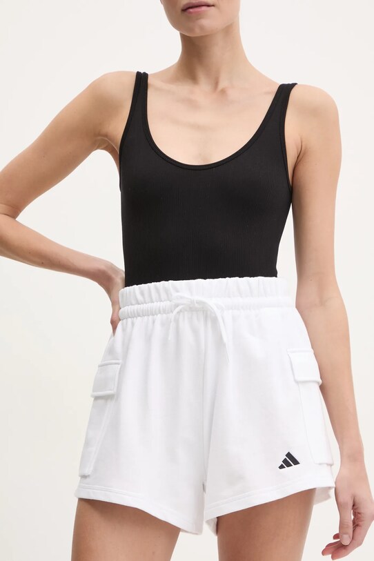 adidas pantaloni scurți Essentials tricotaj alb JD9945