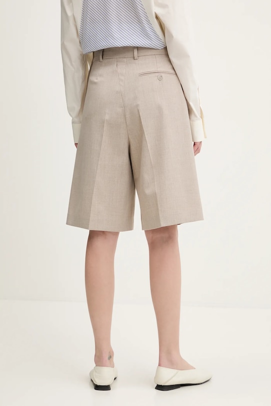 Ruházat MM6 Maison Margiela gyapjú rövidnadrág S52MU0125 bézs