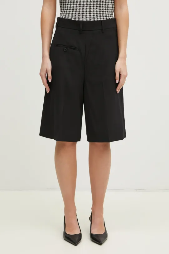 Вълнени къси панталони MM6 Maison Margiela други черен S52MU0125