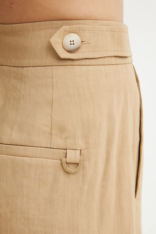 Odzież Marella szorty z domieszką lnu SAGITTA 2513141015 zielony