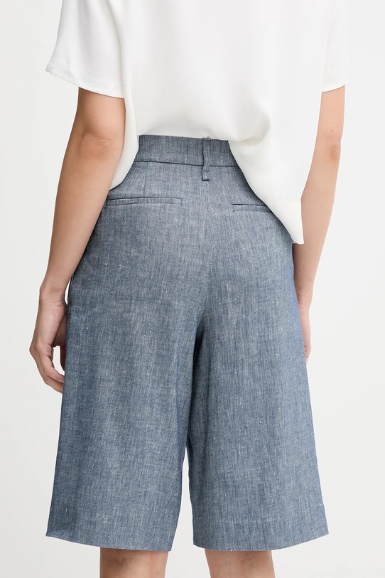 Îmbrăcăminte Sisley pantaloni scurți din in 4MNUL901J albastru