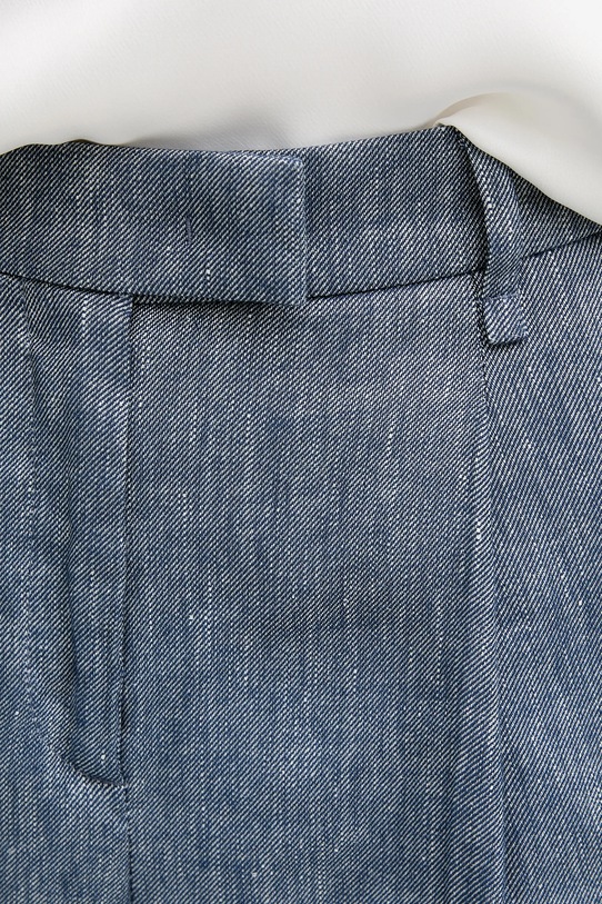 Sisley pantaloni scurți din in albastru 4MNUL901J