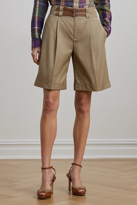 Памучен къс панталон Lauren Ralph Lauren 200963835 кафяв SS25