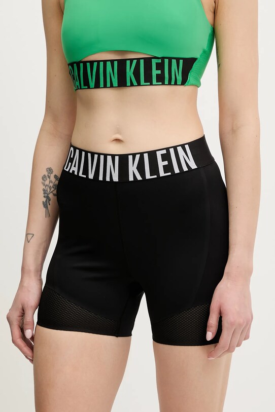 Tréningové šortky Calvin Klein Performance pletenina čierna LVGWS5L704