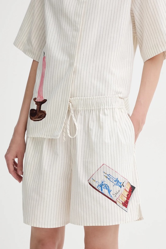 Stine Goya szorty bawełniane wzorzyste beżowy SG.SS25.P071.2339