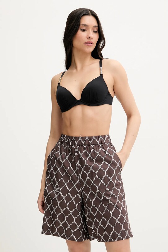 Bavlnené plážové šortky Max Mara Beachwear 2516141029600 hnedá SS25