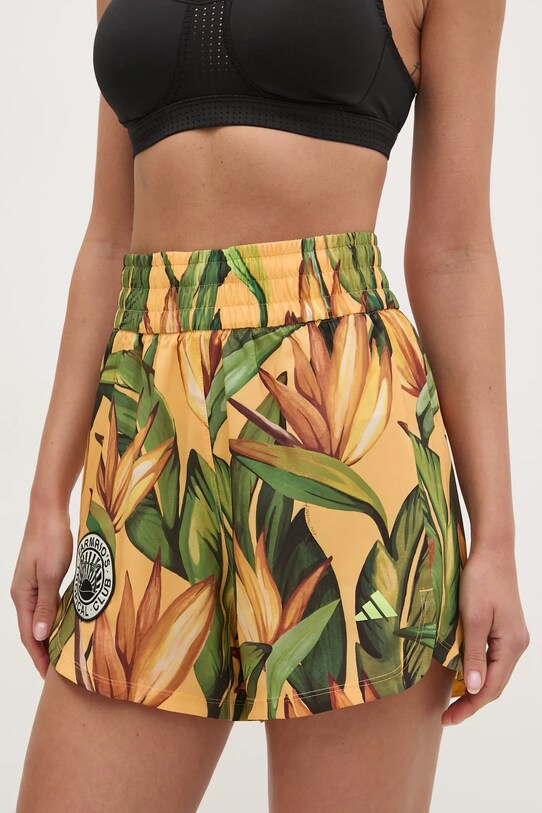 adidas Performance pantaloncini da allenamento x Farm Rio alta giallo JD6278