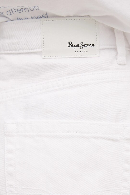 Pepe Jeans pantaloni scurti jeans A-LINE SHORT UHW RACHEL alb PL801112TC0