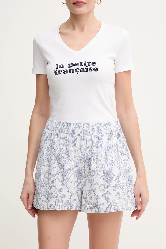 Pepe Jeans szorty lniane DARCY tkanina biały PL801157