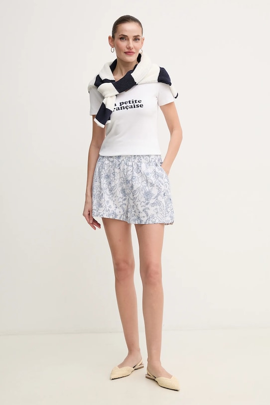 Лляні шорти Pepe Jeans DARCY PL801157 білий SS25
