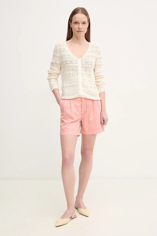 Pepe Jeans szorty MID WAIST REGULAR CHINO SHORT VANIA PL801168 różowy SS25